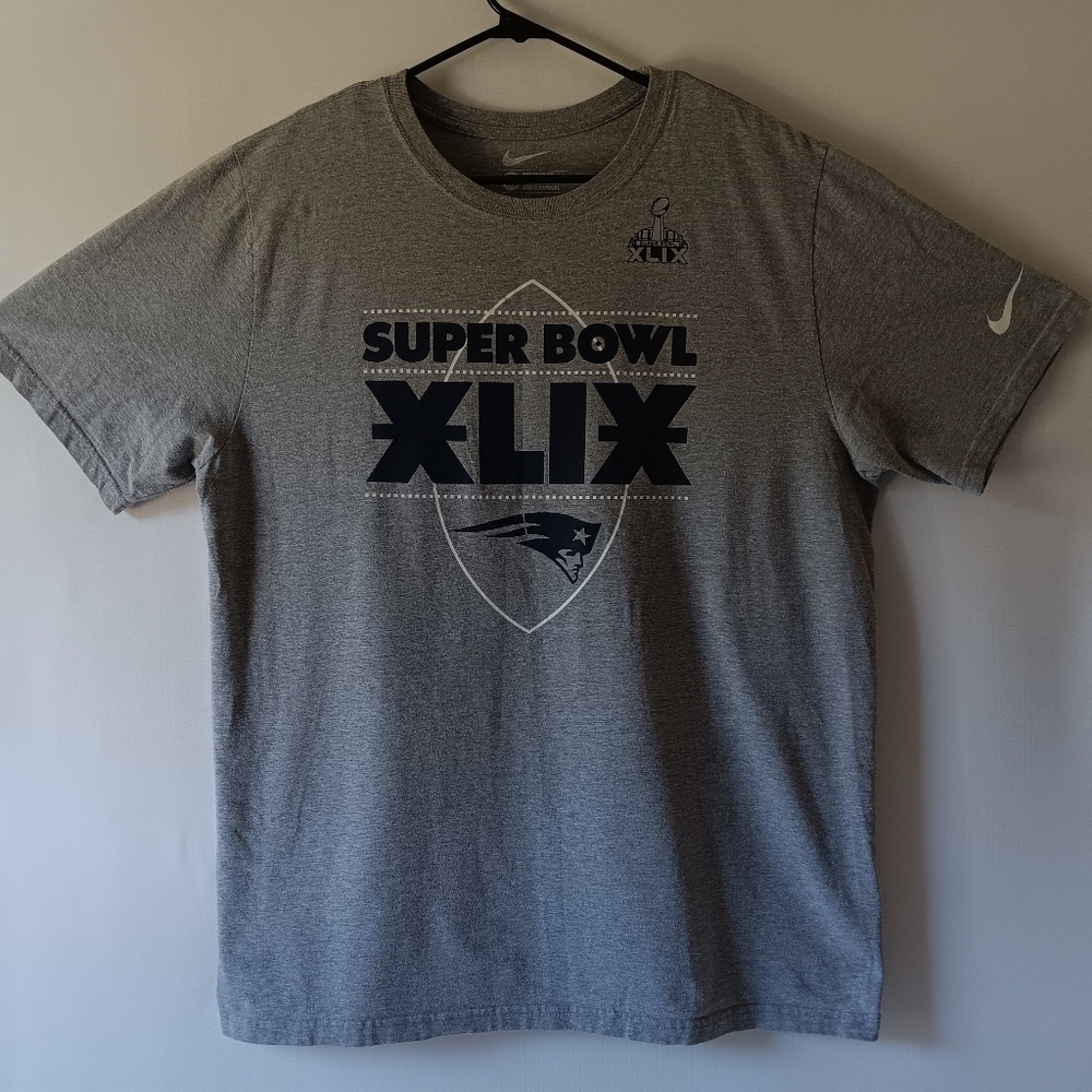Nike New England Patriots superbowl XLIX men's gray short-sleeve t-shirt size XL - Picture 2 of 9